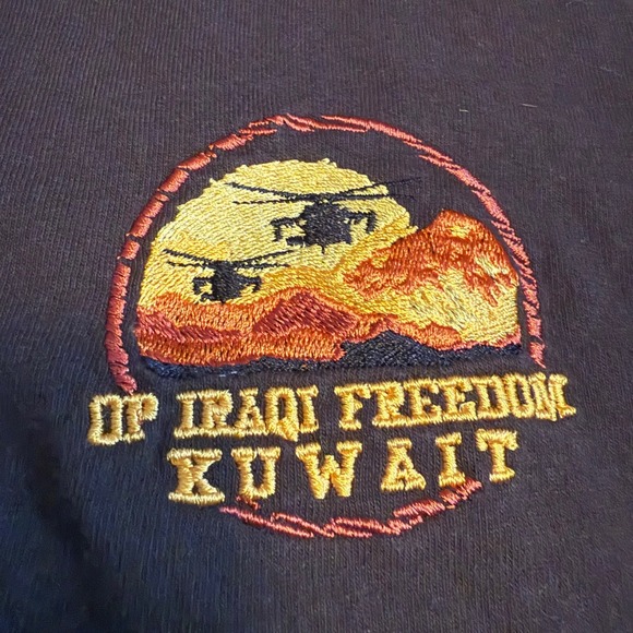Gildan Other - Gildan Operation Iraqi‎ Freedom Kuwait Embroidered Long Sleeve T-Shirt Brown M